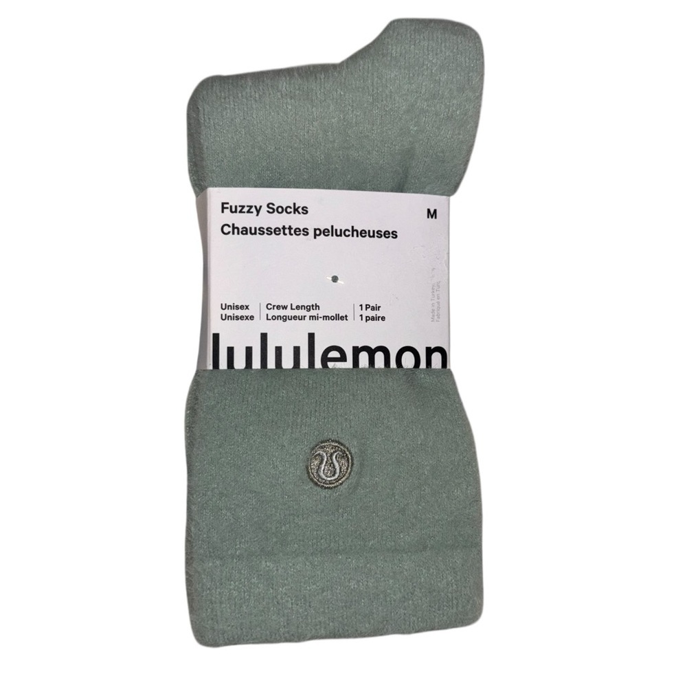 Lululemon Fuzzy Crew Socks Medium Sage Green Unisex NWT
